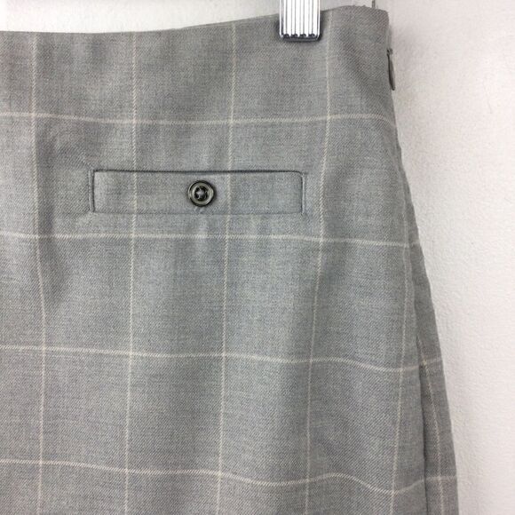 Banana Republic Gray & Cream Plaid Checked Skirt, Size 4 - Picture 3 of 8